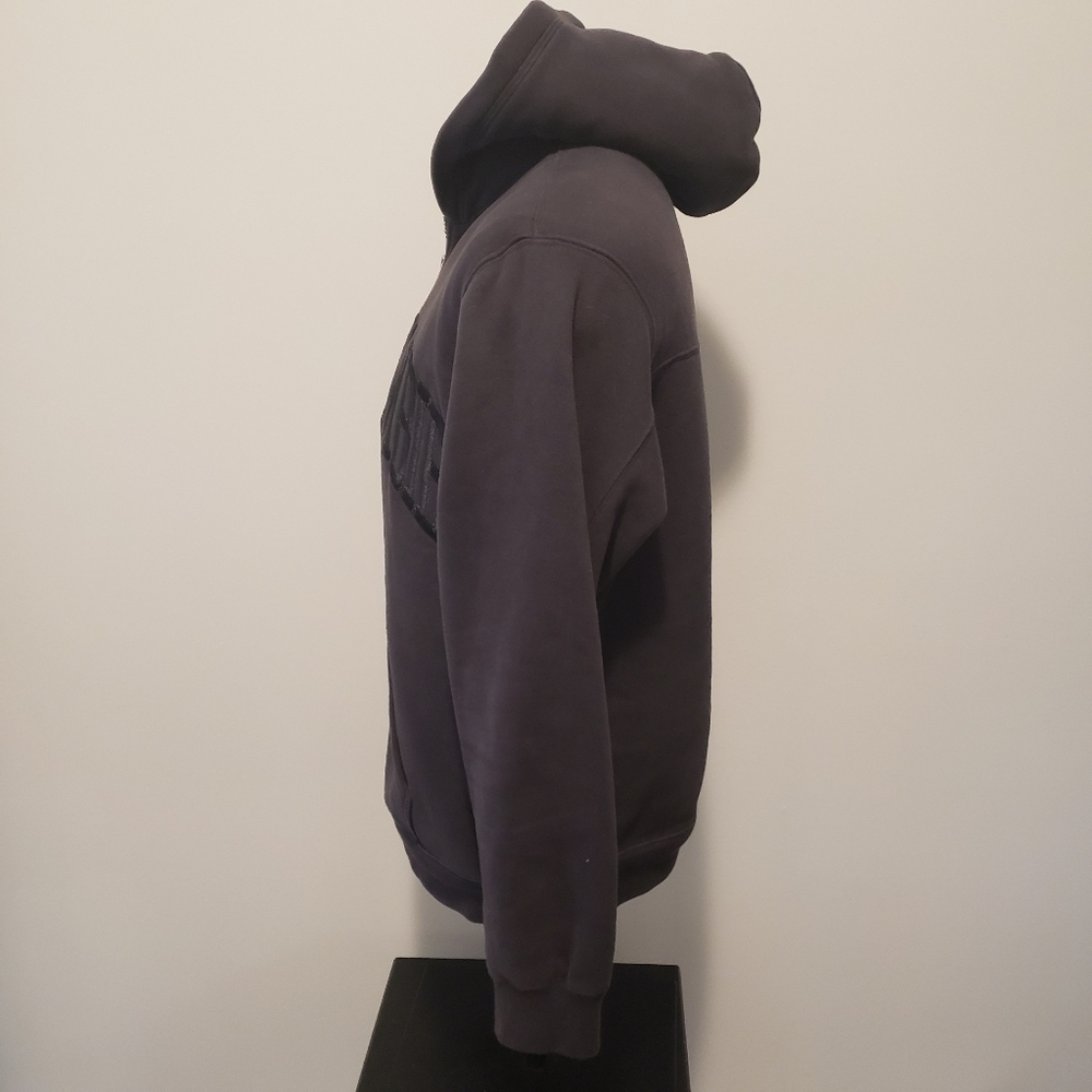 Abercrombie & Fitch Y2K Men's Sherpa Lined Full Zip Gray Hooded Jacket Size M. - Picture 3 of 10